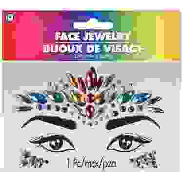 Rainbow Teardrop Face Gems